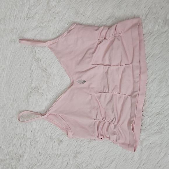 39. Free People Good Karma Ruched Crop Tank Light pink - Picture 3 of 12